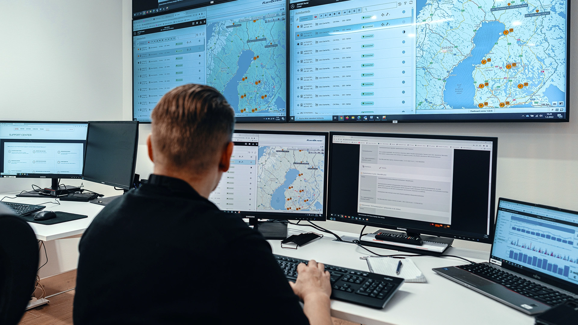 Mercedes-Benz-kuorma-autojen seurantaa Uptime-järjestelmän avulla